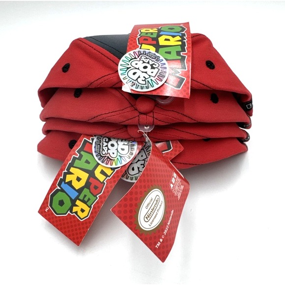 Lot of 4 Nintendo Super Mario 1985 Hat Toddler Youth 3D Pop Cap Red Gray 2022 - Picture 5 of 7